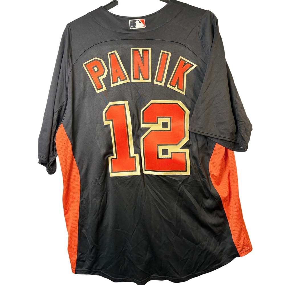 Majestic Baseball Jersey Mens Large Black Excellent Panik 12 SF Giants MLB